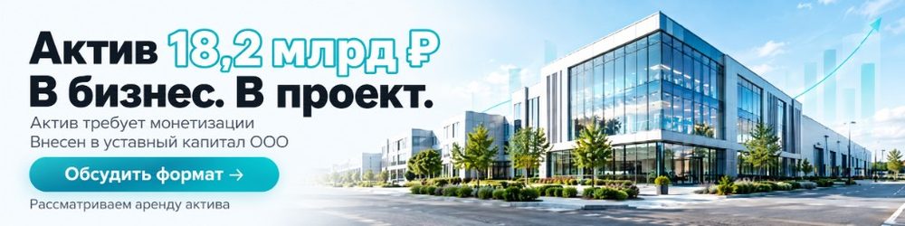 Актив 18,2 млрд ₽. В бизнес. В проект. Актив требует монетизации